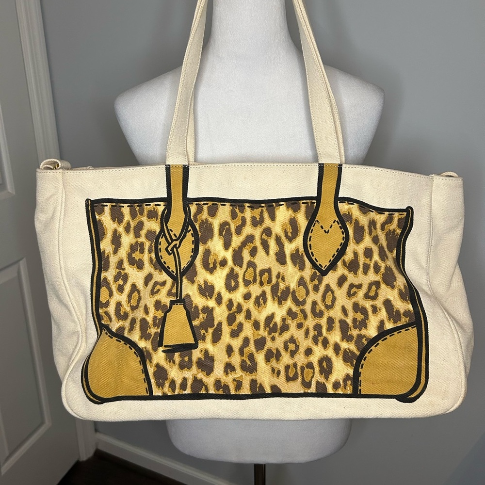 Jill Martin The Martin Project Canvas Bag with Leopard Bag Detail - Picture 2 of 4